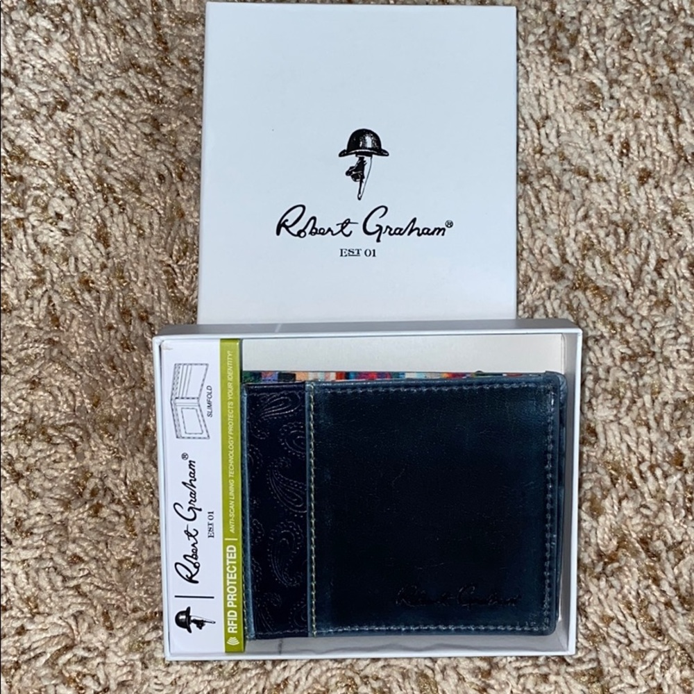 Robert Graham Navy Leather wallet